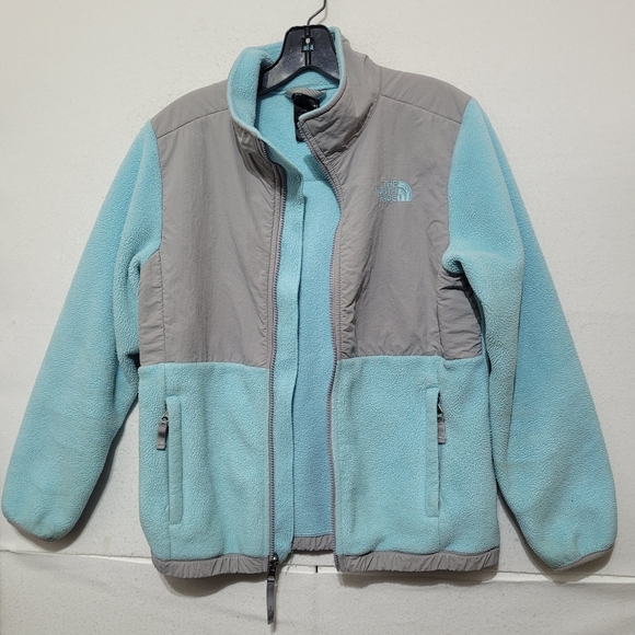 THE NORTH FACE DENALI POLARTEC FLEECE GIRL'S SIZE L(14-16) JACKET TURQUOISE/GRAY - Picture 16 of 16